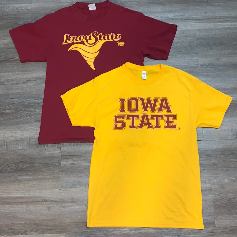 Iowa State University Cyclone Weather Alert and Iowa State stacked logo T-shirts
